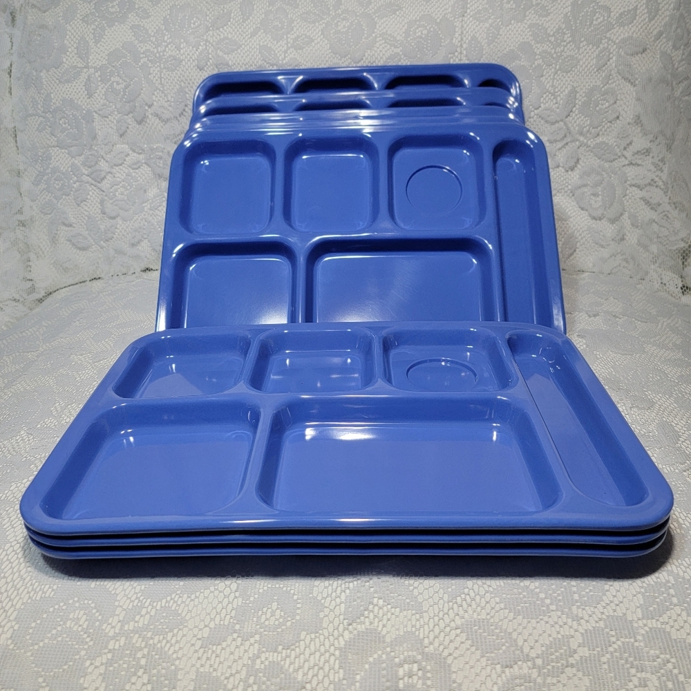 Set of 8 Melamine Ware 6-Compartment Cafeteria TV Trays | Ever Unison PY-36×25cm - Picture 3 of 17